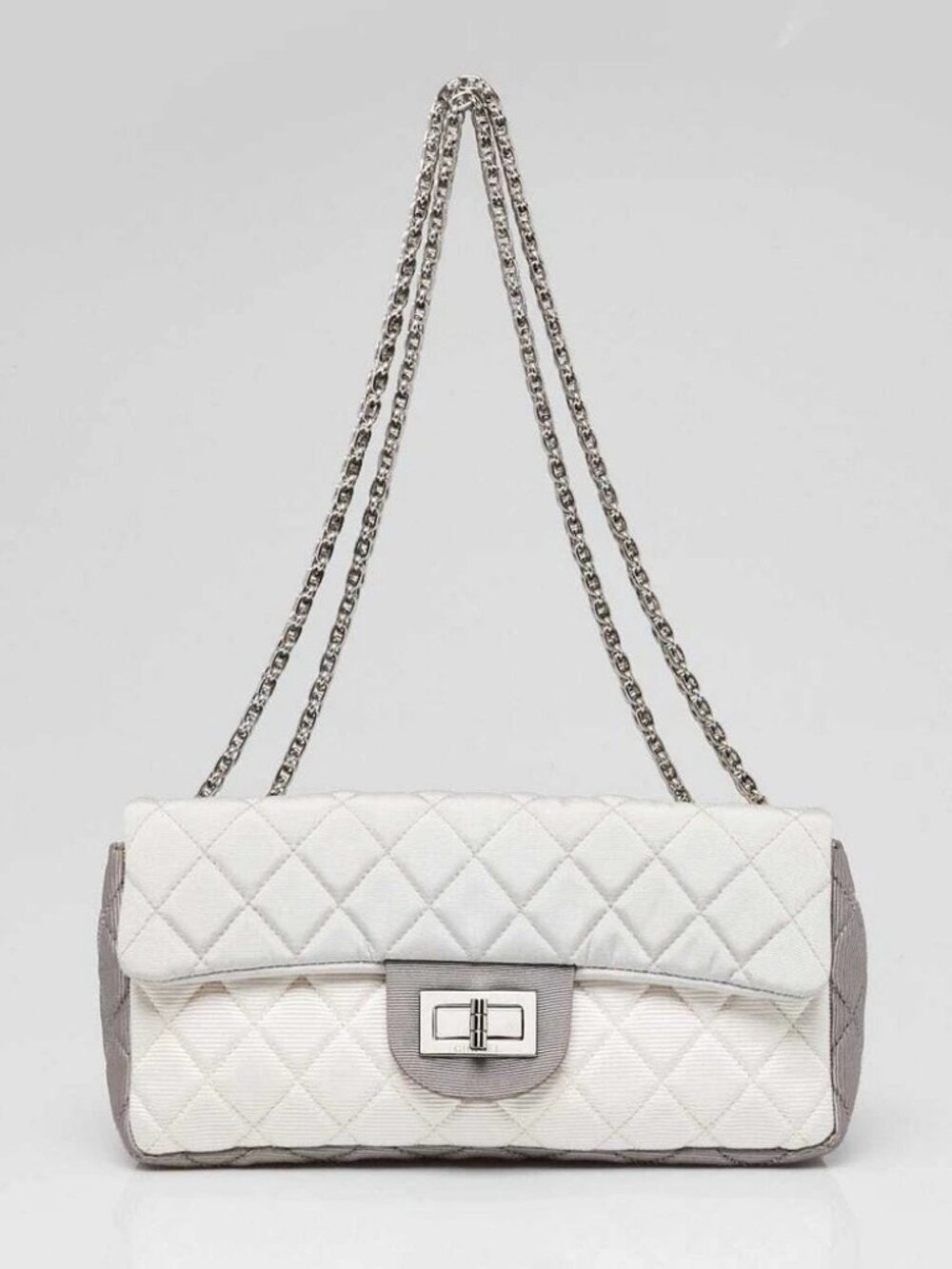 Chanel Tri-Color Reissue 2.55 Quilted Grosgrain Fabric East/West Small Flap Bag